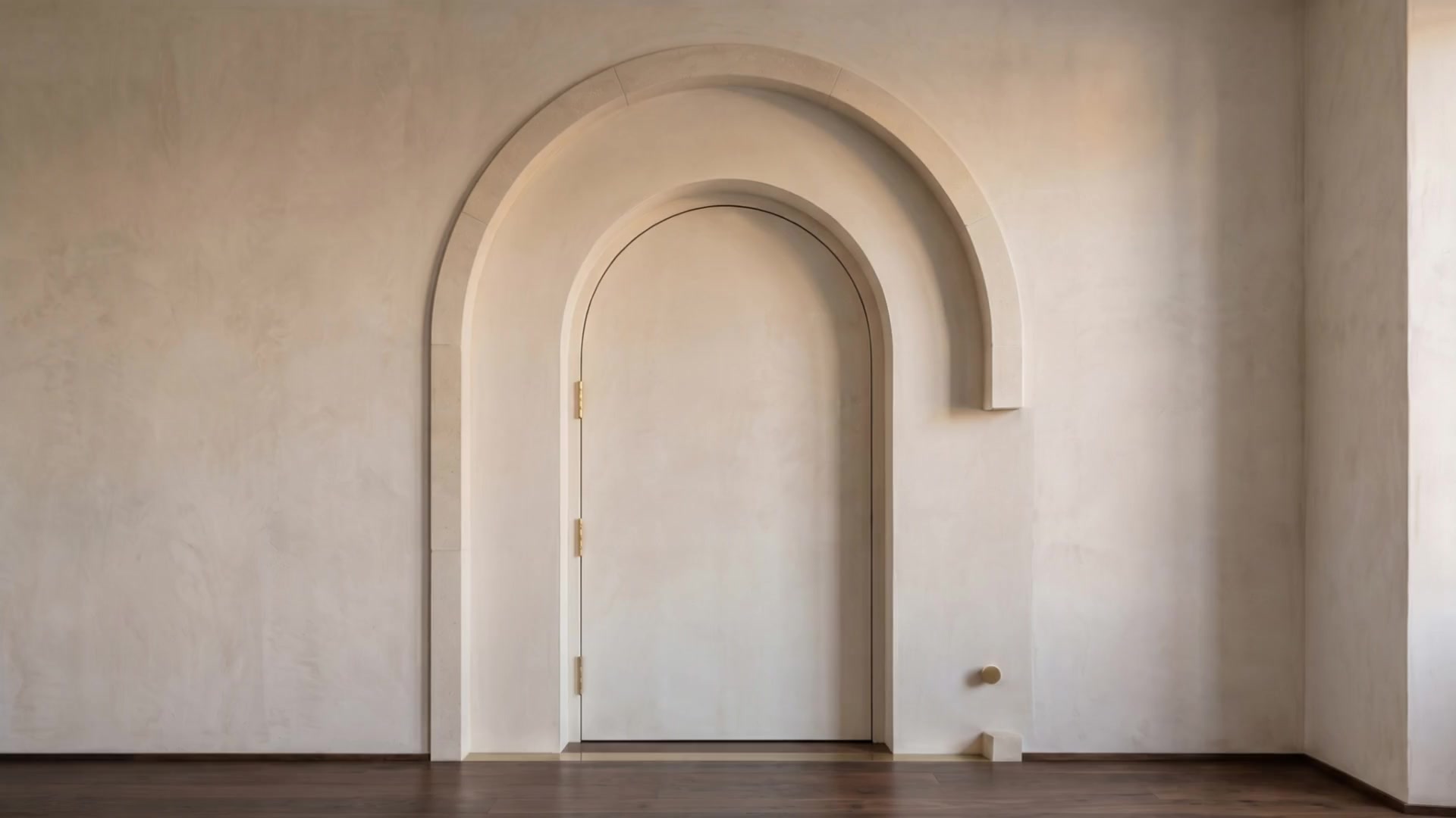 A pale marble doorway at Maison Riche